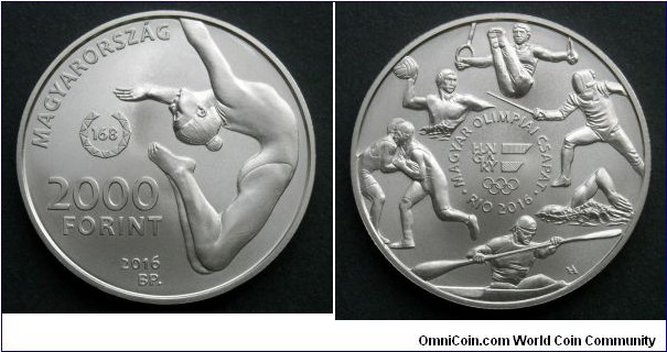 Hungary 2000 forint.
2016, Hungarian Olympic Team - Rio 2016.