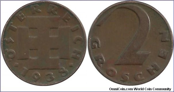 Austria 2 Groschen 1938