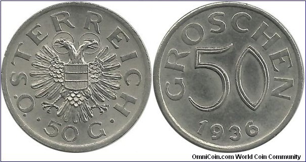 Austria 50 Groschen 1936