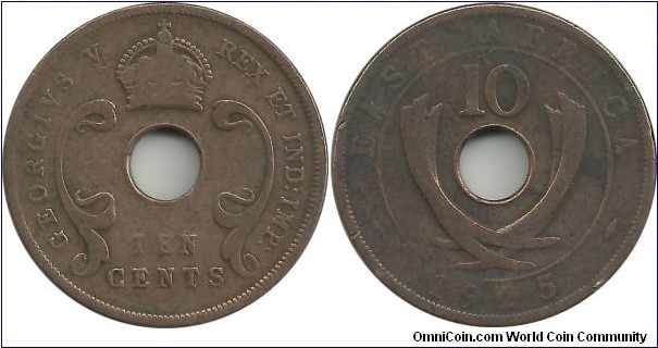 BEastAfrica 10 Cents 1925