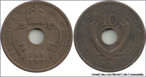 BEastAfrica 10 Cents 1925