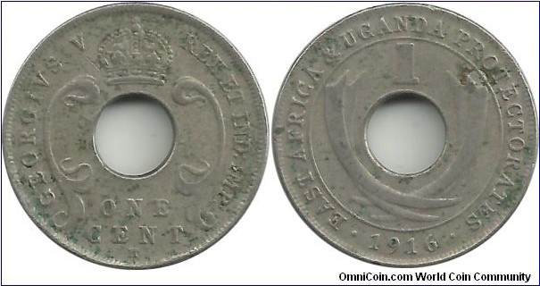 EAfrica & Uganda Protectorate 1 Cent 1916H