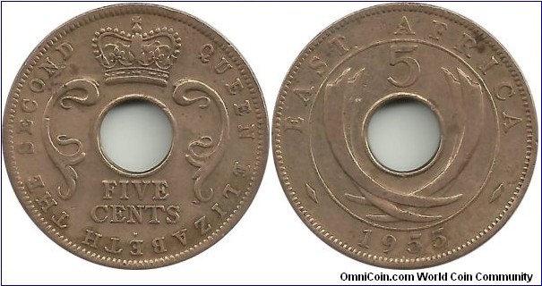 BEastAfrica 5 Cents 1955H
