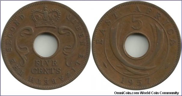 BEastAfrica 5 Cents 1957H