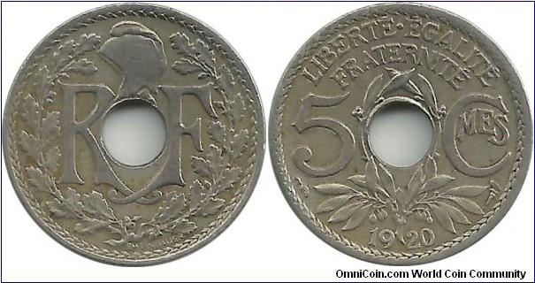 France 5 Centimes 1920