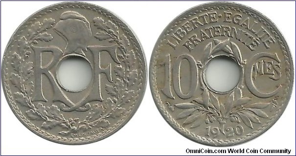 France 10 Centimes 1920