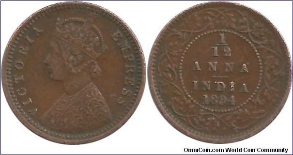 India-British 1-12 Anna 1894(C)