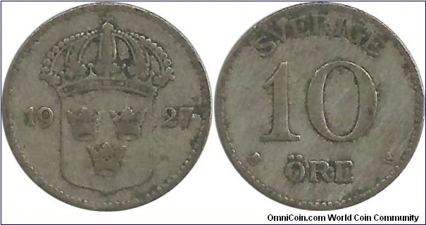 Sweden 10 Öre 1927