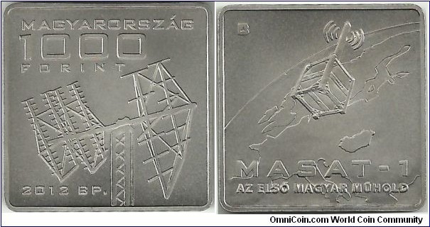 Hungary 1000 Forint 2012 - MASAT-1 satellite launch