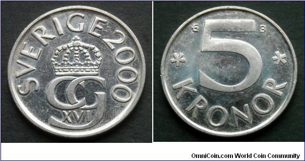 Sweden 5 kronor.
2000 (B)