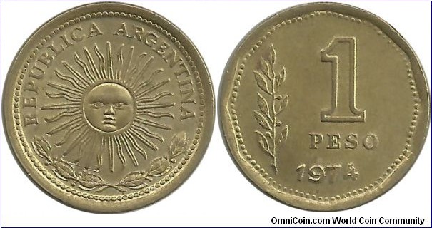 Argentina 1 Peso 1974