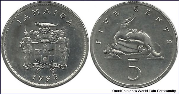 Jamaica 5 Cents 1993