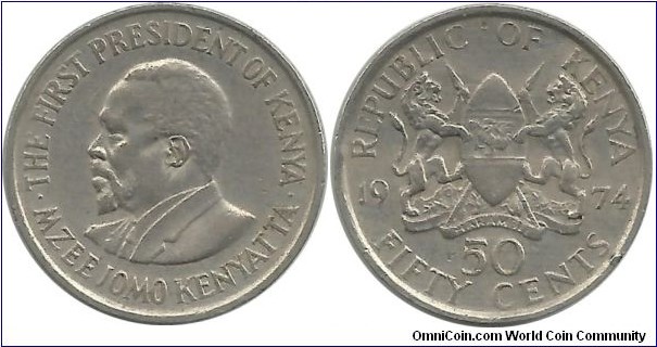 Kenya 50 Cents 1974