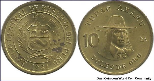 Peru 10 Soles de Oro 1981