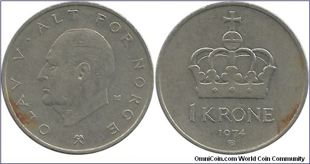 Norway 1 Krone 1974