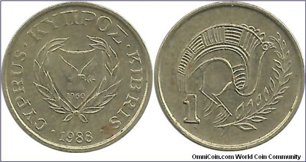 Cyprus-Republic 1 Cent 1988