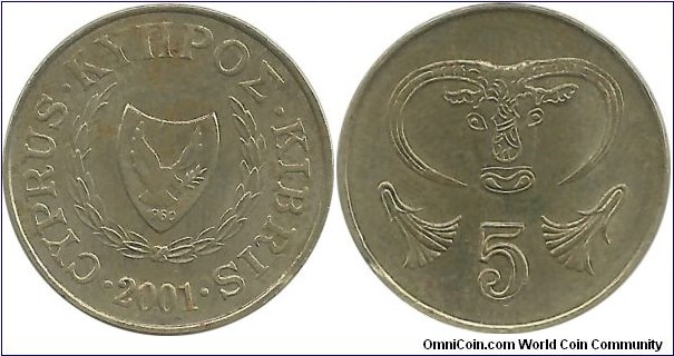 Cyprus-Republic 5 Cents 2001