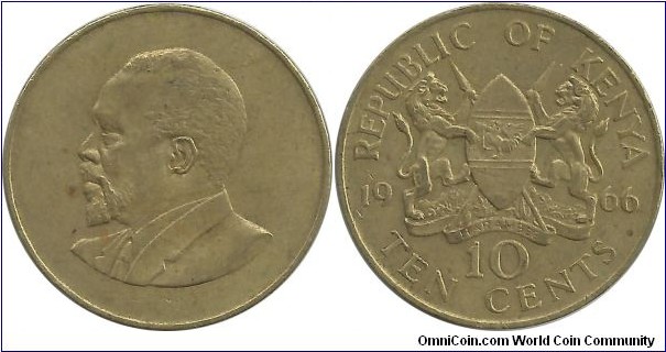 Kenya 10 Cents 1966