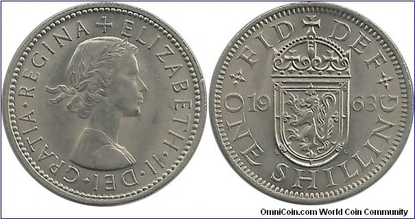 U.Kingdom 1 Shilling 1963-Scottish Arms