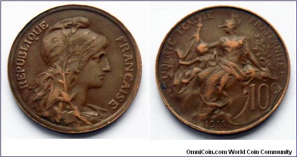 France 10 centimes.
1916