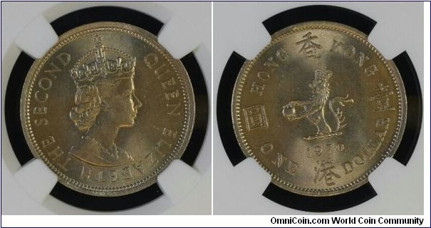 Hong Kong 1 Dollar 1970H KM#31 MS63