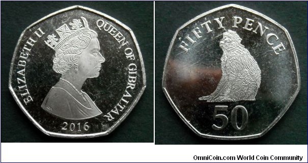 Gibraltar 50 pence.
2016