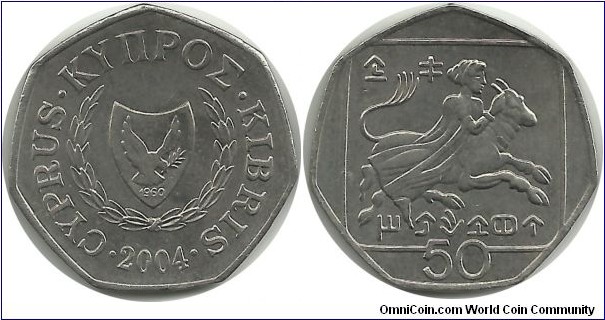 Cyprus-Republic 50 Cents 2004