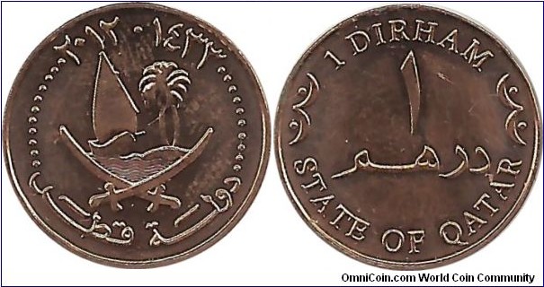 Qatar 1 Dirham AH1433-2012