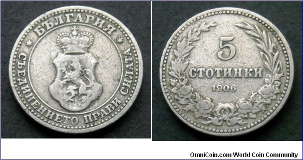 Bulgaria 5 stotinki.
1906