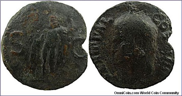 37-41Ad. Agrippa, As. Struck under Caligula, M AGRIPPA L F COS III, head left wearing rostral crown. S-C, Neptune standing facing, head left,  holding small dolphin in right hand & vertical trident in left