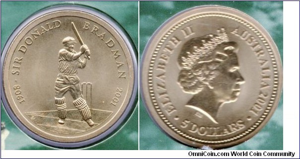 $5 Sir Donald Bradman 1908-2001 