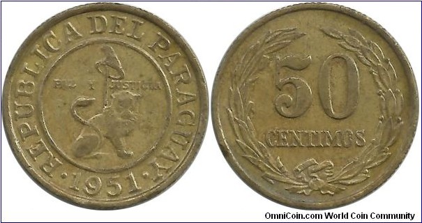 Paraguay 50 Centimos 1951
