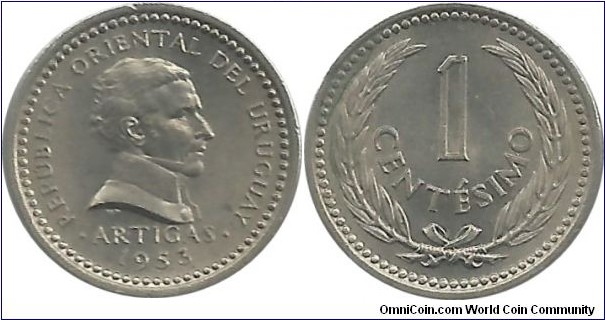 Uruguay 1 Centesimo 1953
