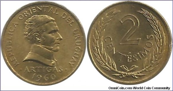 Uruguay 2 Centesimos 1960