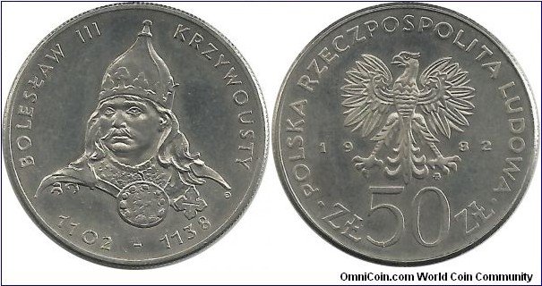 Poland 50 Zlotych 1982-Polish Rulers Series - Duke Boleslaw III Krzywousty