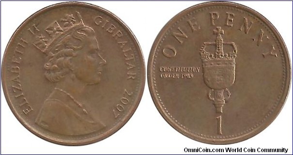 Gibraltar 1 Penny 2007