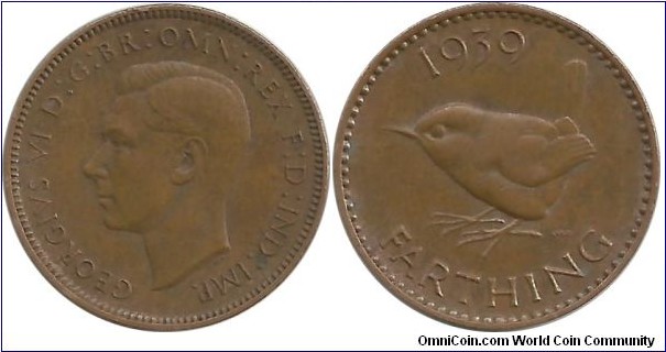 GreatBritain Farthing 1939