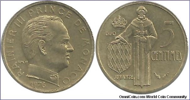 Monaco 5 Centimes 1976(a)