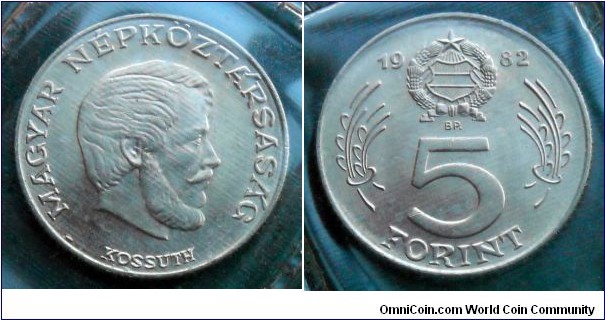 Hungary 5 forint from 1982 annual coin set.