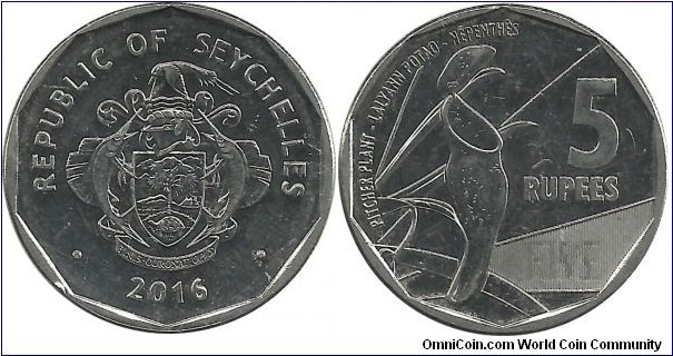 Seychelles 5 Rupees 2016