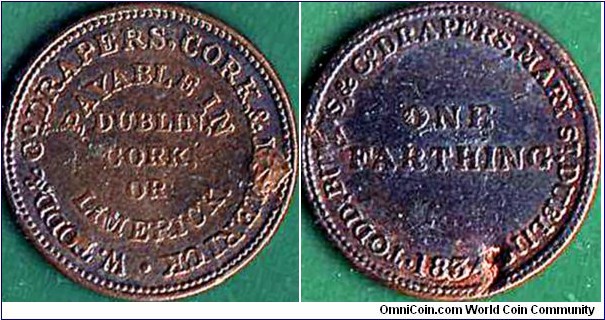 Dublin (County Dublin) 1834 1 Farthing.

Todd,Burns & Co.