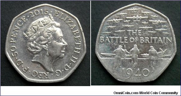 50 pence. 2015, 75th Anniversary of the Battle of Britain.