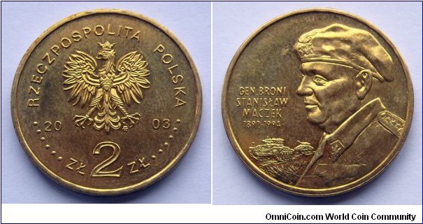Poland 2 złote.
2003, General Stanisław Maczek (1892-1994)