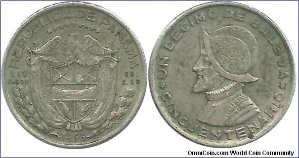 Panama 1 Decimo 1953 - 50th Anniversary of the Republic