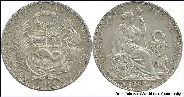 Peru 1 Sol 1915-FG
