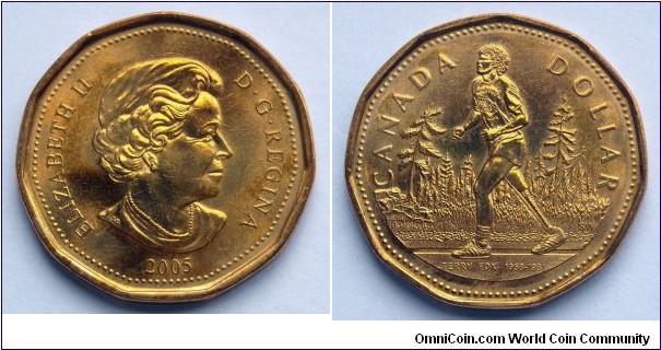 Canada 1 dollar.
2005, Terry Fox (1958-1981)