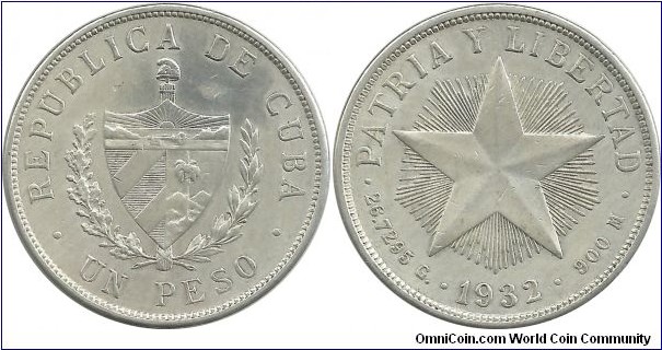 Cuba 1 Peso 1932