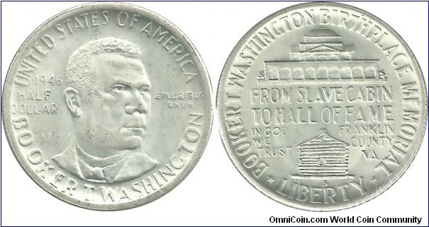 USA Half Dollar 1946S - Booker T Washington (Unc)