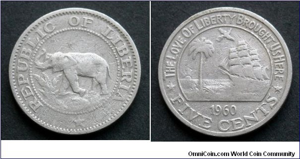 Liberia 5 cents.
1960