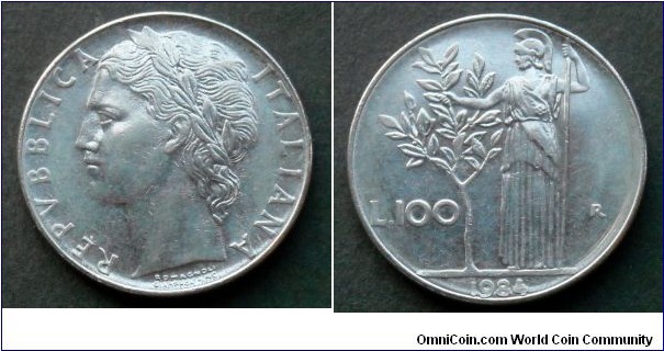 Italy 100 lire.
1984